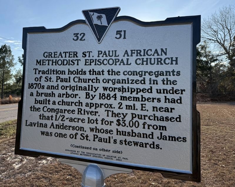 Greater St. Paul African Methodist Episcopal Church Marker image. Click for full size.