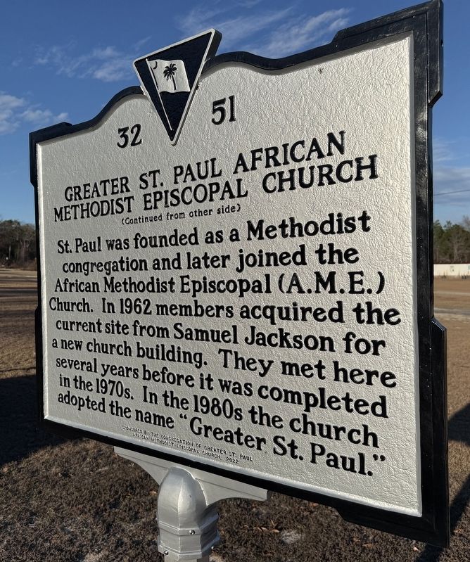 Greater St. Paul African Methodist Episcopal Church Marker image. Click for full size.
