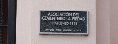 Asociación del Cementerio La Piedad Marker. Click for full size. Asociación del Cementerio La Piedad Marker image. Click for full size.