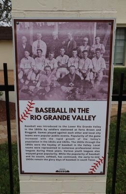 Baseball in the Rio Grande Valley Marker image. Click for full size.