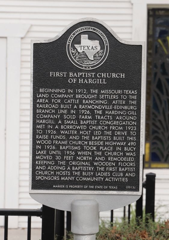 First Baptist Church of Hargill Marker image. Click for full size.