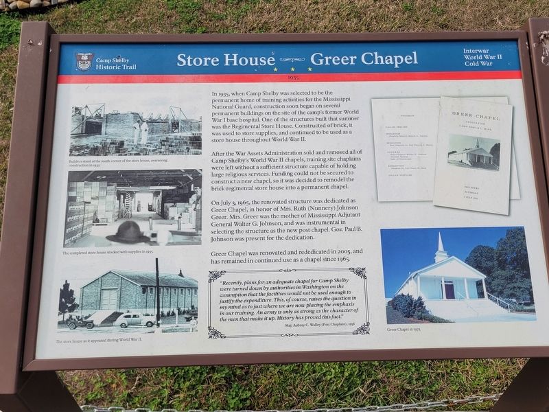 Store House/Greer Chapel Marker image. Click for full size.