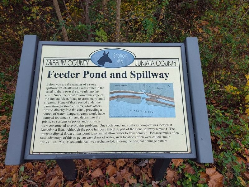Feeder Pond and Spillway Marker. Click for full size. Feeder Pond and Spillway Marker image. Click for full size.