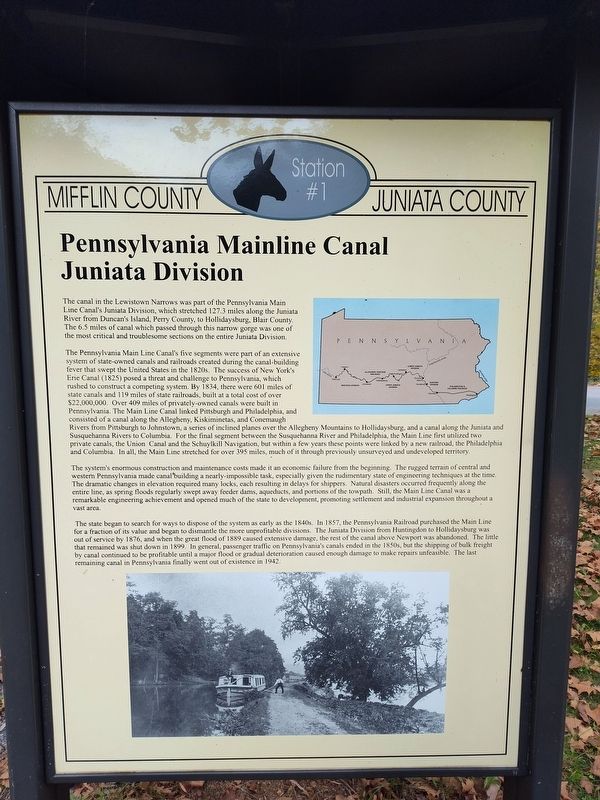 Pennsylvania Mainline Canal Juniata Division Marker. Click for full size. Pennsylvania Mainline Canal Juniata Division Marker image. Click for full size.