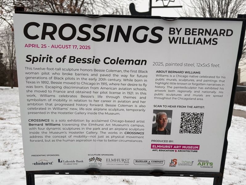 Spirit of Bessie Coleman Marker image. Click for full size.