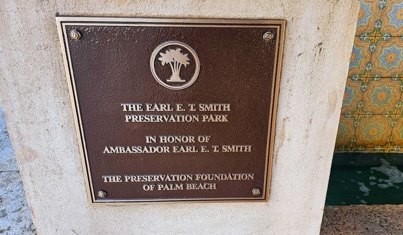 The Earl E. T. Smith Preservation Park Marker. Click for full size. The Earl E. T. Smith Preservation Park Marker image. Click for full size.
