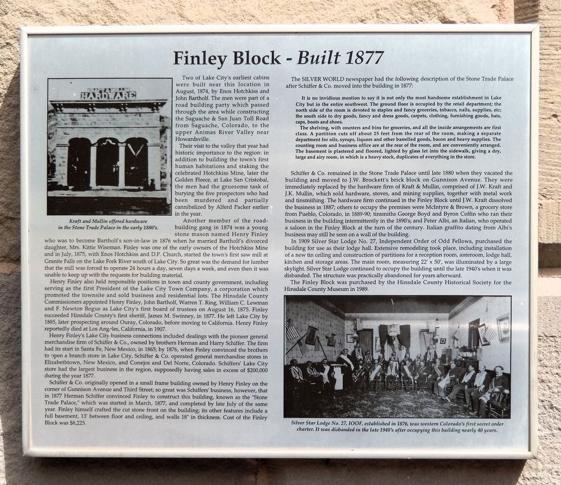Finley Block � Built 1877 Marker image. Click for full size.