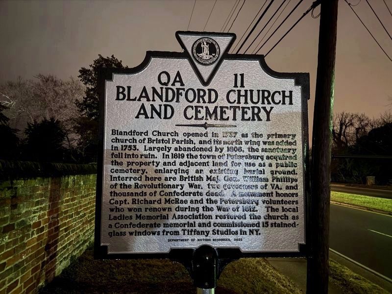 Blandford Church and Cemetery Marker image. Click for full size.