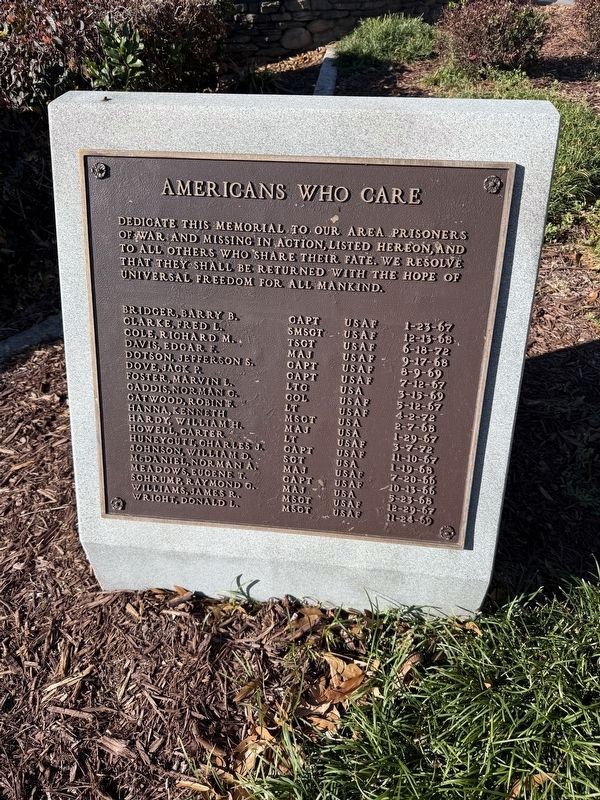 Americans Who Care POW-MIA Memorial. Click for full size. Americans Who Care POW-MIA Memorial image. Click for full size.