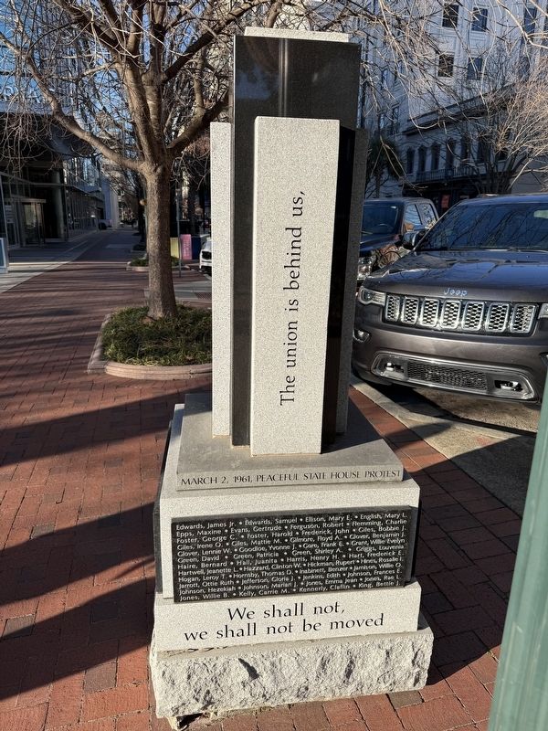March 2, 1961 Peaceful State House Protest Marker image. Click for full size.