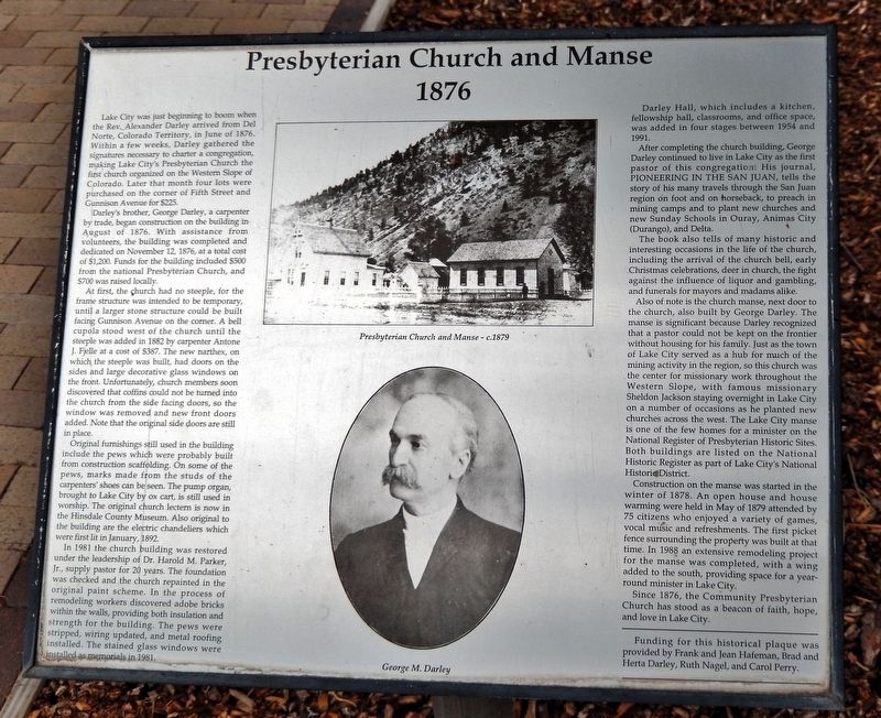 Presbyterian Church and Manse Marker image. Click for full size.