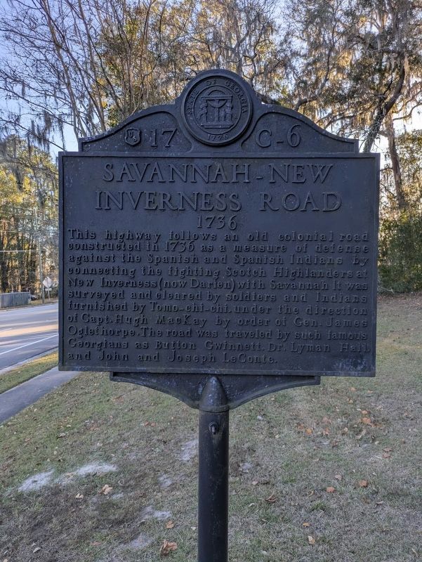 Savannah-New Inverness Road Marker image. Click for full size.