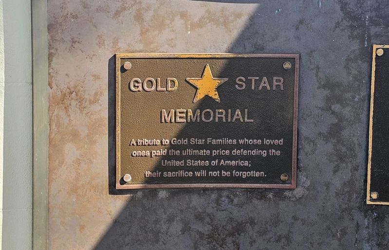Gold Star Memorial Plaque. Click for full size. Gold Star Memorial Plaque image. Click for full size.