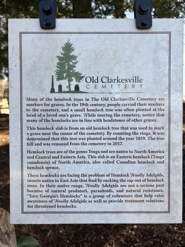 Old Clarkesville Cemetery - Est. 1831 Marker image. Click for full size.