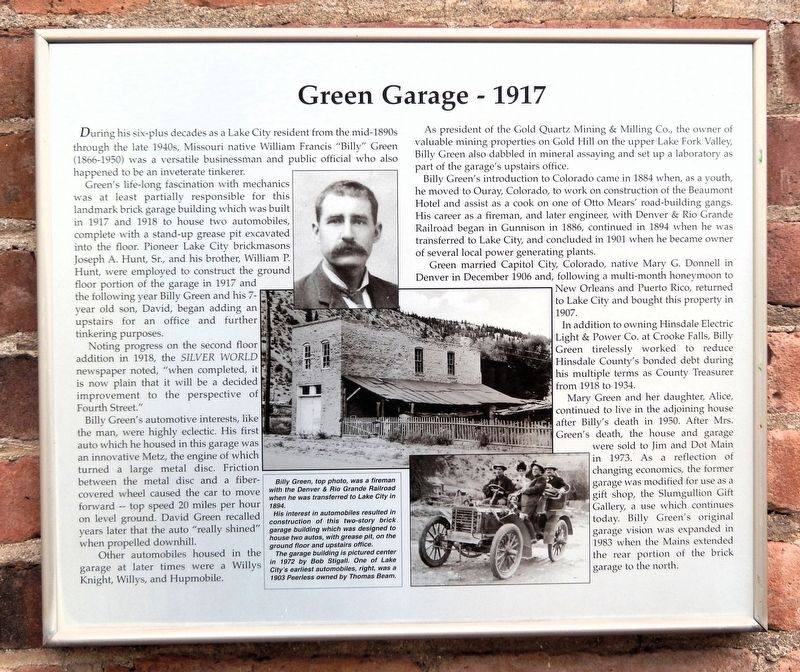 Green Garage Marker. Click for full size. Green Garage Marker image. Click for full size.