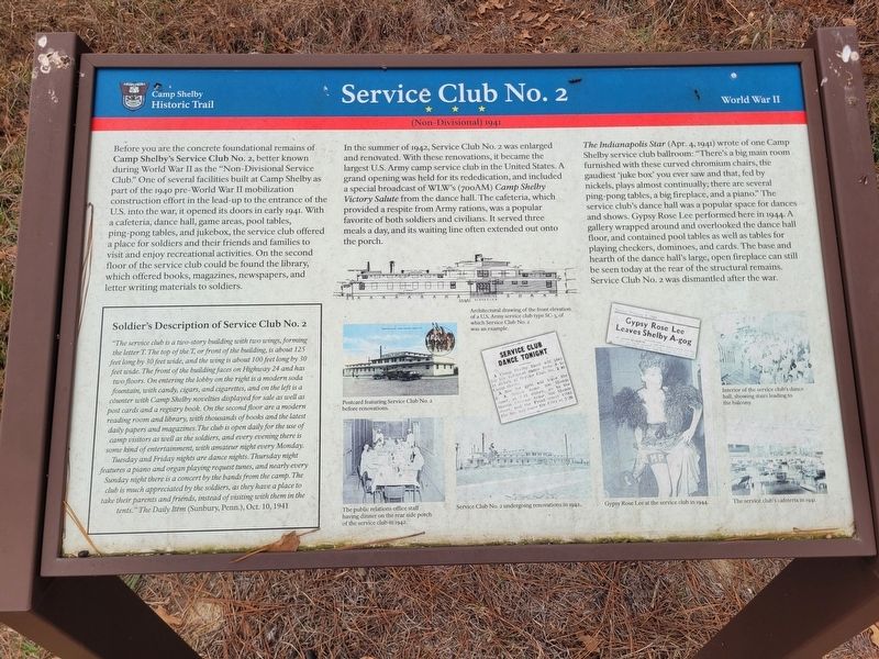 Service Club No. 2 Marker image. Click for full size.
