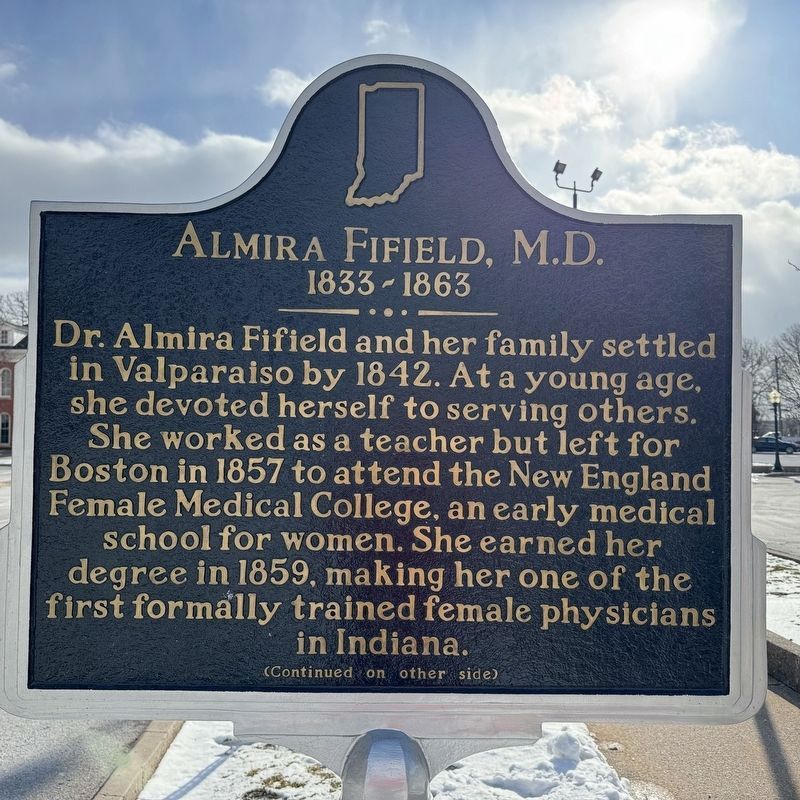 Almira Fifield, M.D. 1833 - 1863. Click for full size. Almira Fifield, M.D. 1833 - 1863 image. Click for full size.