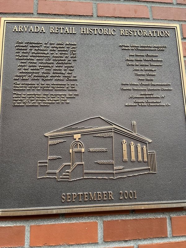 Arvada Retail Historic Restoration Marker. Click for full size. Arvada Retail Historic Restoration Marker image. Click for full size.