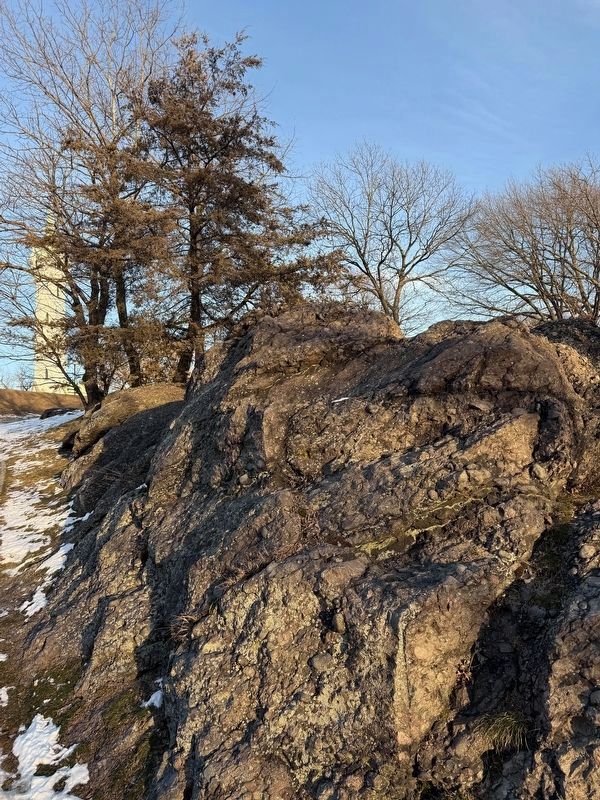 Roxbury Puddingstone formation atop Highland Park. Click for full size. Roxbury Puddingstone formation atop Highland Park image. Click for full size.