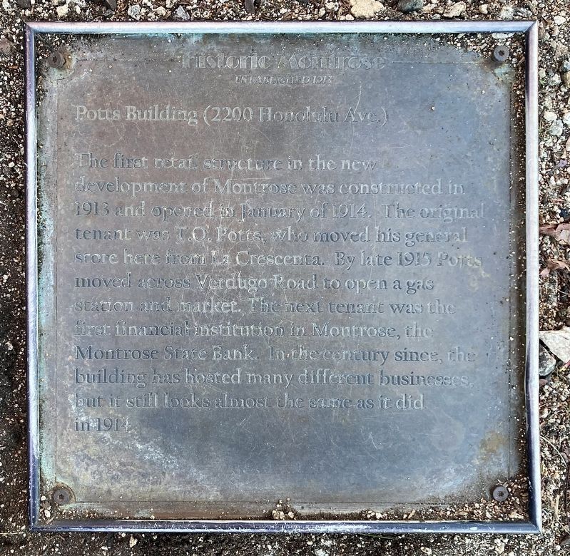 Potts Building Marker. Click for full size. Potts Building Marker image. Click for full size.
