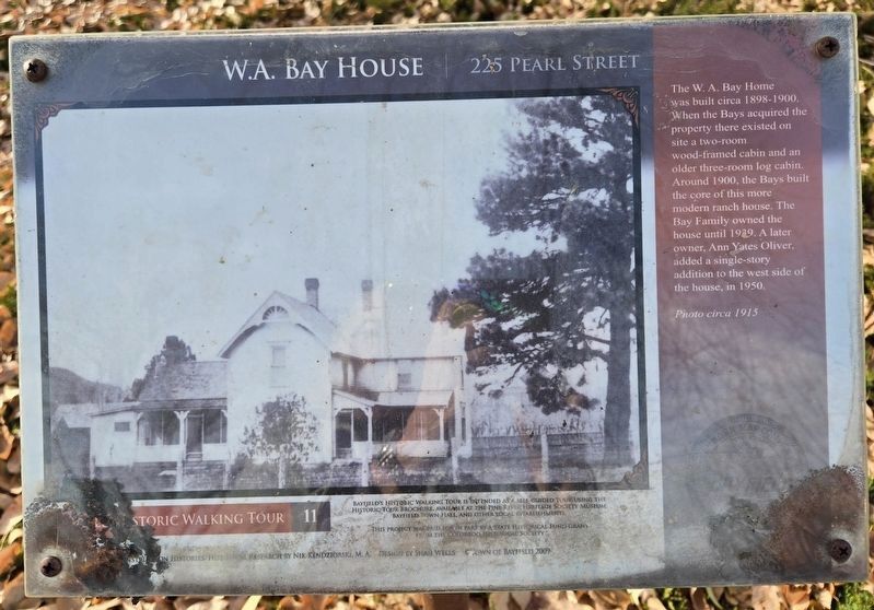 W. A. Bay House Marker. Click for full size. W. A. Bay House Marker image. Click for full size.
