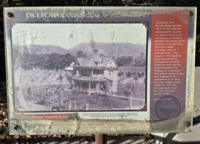 Dr. E. W. Newland House Marker. Click for full size. Dr. E. W. Newland House Marker image. Click for full size.