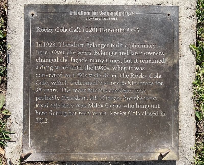 Rocky Cola Café Marker. Click for full size. Rocky Cola Café Marker image. Click for full size.