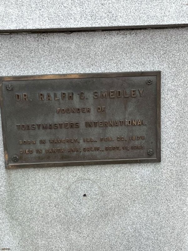 Dr. Ralph G Smedley Marker. Click for full size. Dr. Ralph G Smedley Marker image. Click for full size.