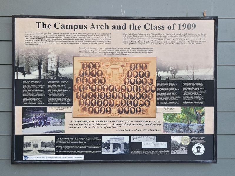 The Campus Arch and the Class of 1909 Marker image. Click for full size.
