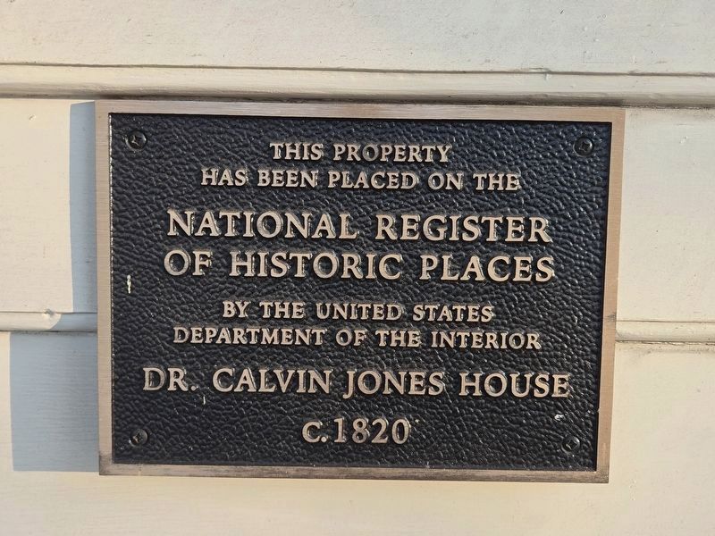 Dr. Calvin Jones House National Register plaque image. Click for full size.
