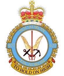 407 Squadron RCAF badge. Click for full size. 407 Squadron RCAF badge image. Click for full size.