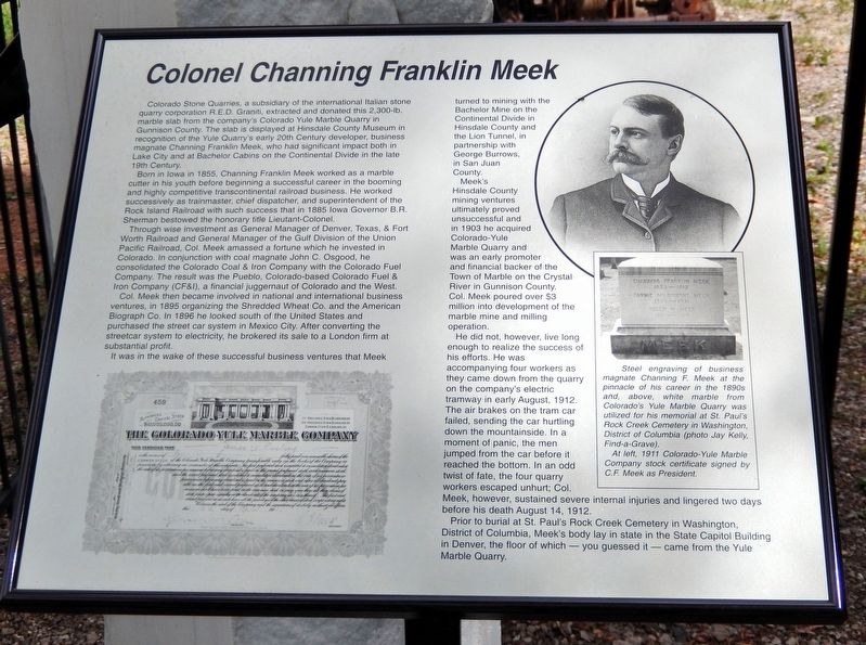 Colonel Channing Franklin Meek Marker image. Click for full size.
