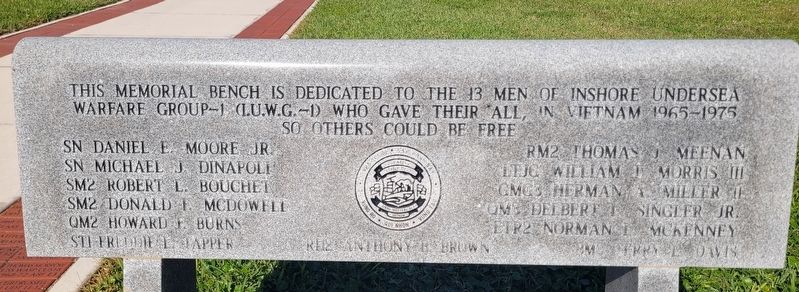 To the 13 Men of Inshore Undersea Warfare Group-1 (I.U.W.G.-1) Marker. Click for full size. To the 13 Men of Inshore Undersea Warfare Group-1 (I.U.W.G.-1) Marker image. Click for full size.