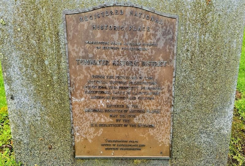 Tumwater Historic District marker, a stone's throw away. Click for full size. Tumwater Historic District marker, a stone's throw away image. Click for full size.