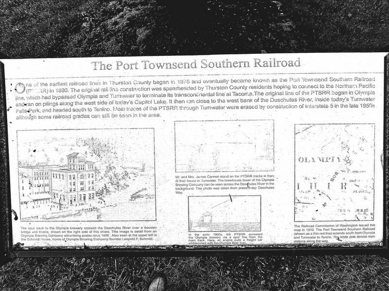The Port Townsend Southern Railroad Marker. Click for full size. The Port Townsend Southern Railroad Marker image. Click for full size.
