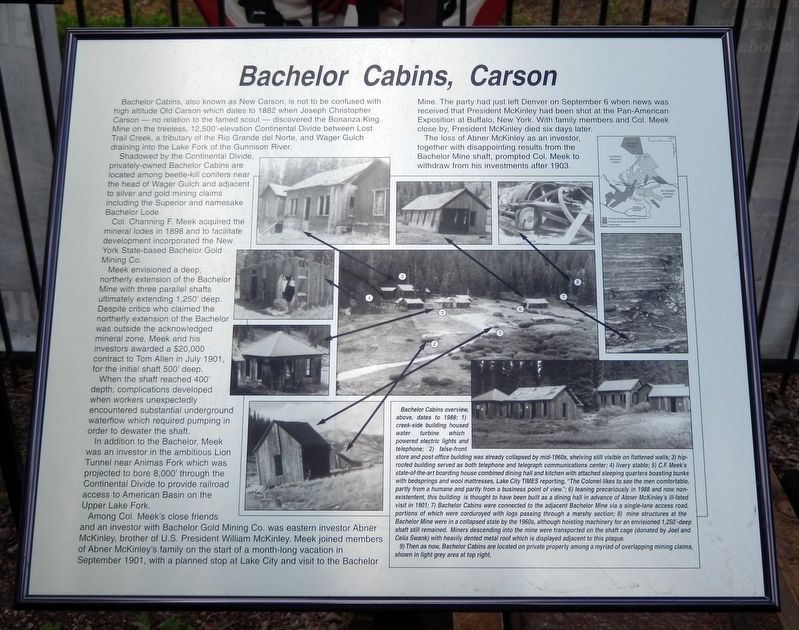 Bachelor Cabins, Carson Marker. Click for full size. Bachelor Cabins, Carson Marker image. Click for full size.