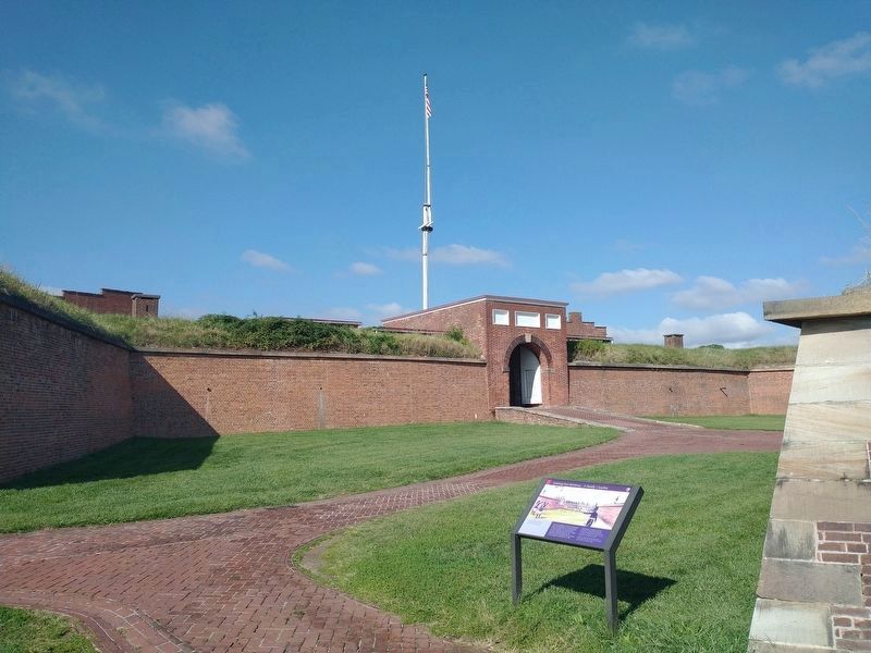 Entering Fort McHenry
A Deadly Crossfire Marker. Click for full size. Entering Fort McHenry
A Deadly Crossfire Marker image. Click for full size.