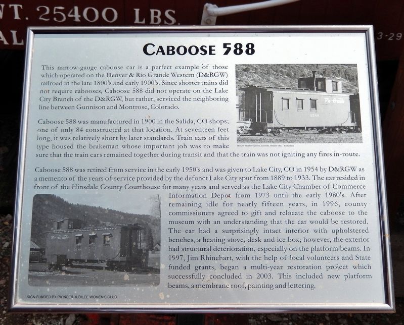 Caboose 588 Marker image. Click for full size.