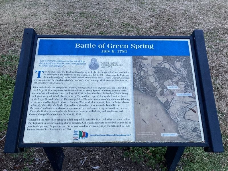 Battle of Green Spring Marker. Click for full size. Battle of Green Spring Marker image. Click for full size.