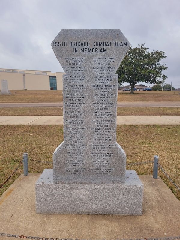 155th Brigade Combat Team Marker - Reverse Side image. Click for full size.