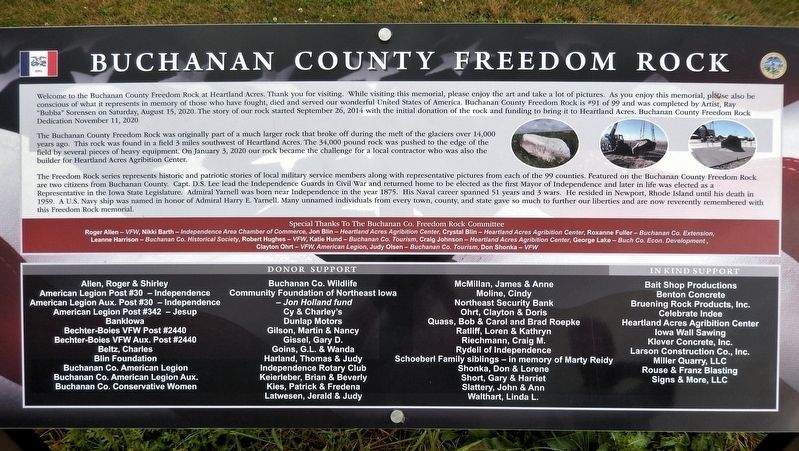 Buchanan County Freedom Rock Marker. Click for full size. Buchanan County Freedom Rock Marker image. Click for full size.