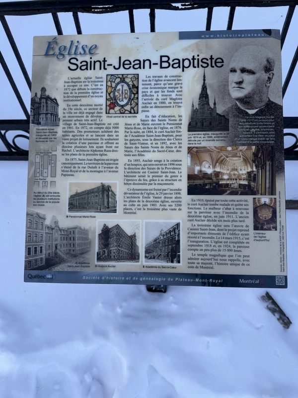 Église Saint-Jean-Baptiste Marker. Click for full size. Église Saint-Jean-Baptiste Marker image. Click for full size.