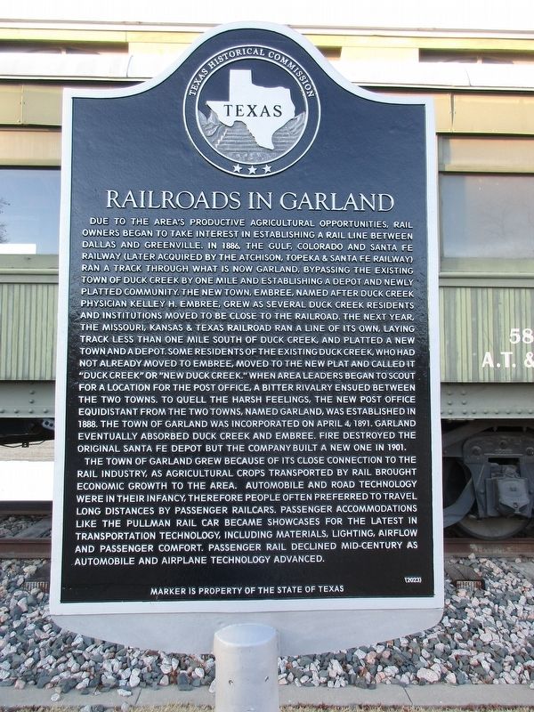 Railroads in Garland Marker image. Click for full size.