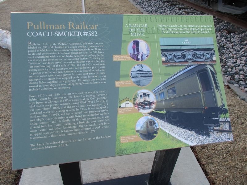 Pullman Railcar informational sign image. Click for full size.