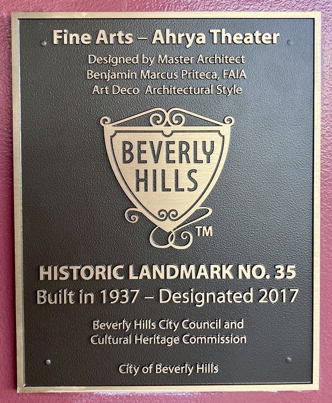 Fine Arts - Ahrya Theater Marker image. Click for full size.