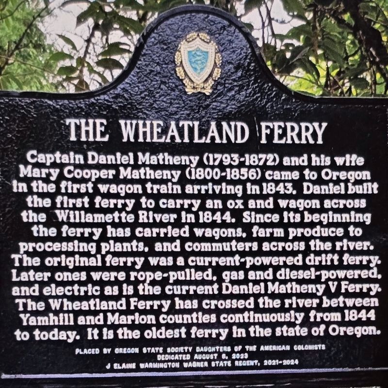 Closeup: The Wheatland Ferry Marker image. Click for full size.