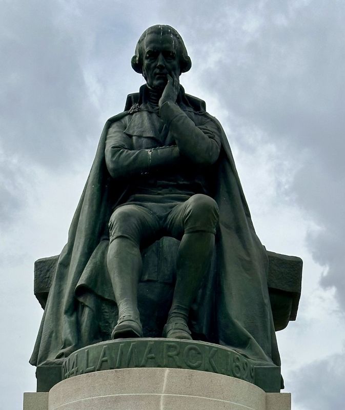 Statue of Lamarck atop the Monument. Click for full size. Statue of Lamarck atop the Monument image. Click for full size.