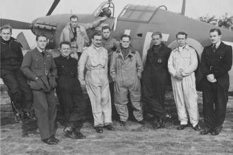 The famed No. 242 Squadron included a large number of Canadians.. Click for more information. The famed No. 242 Squadron included a large number of Canadians. image. Click for more information.