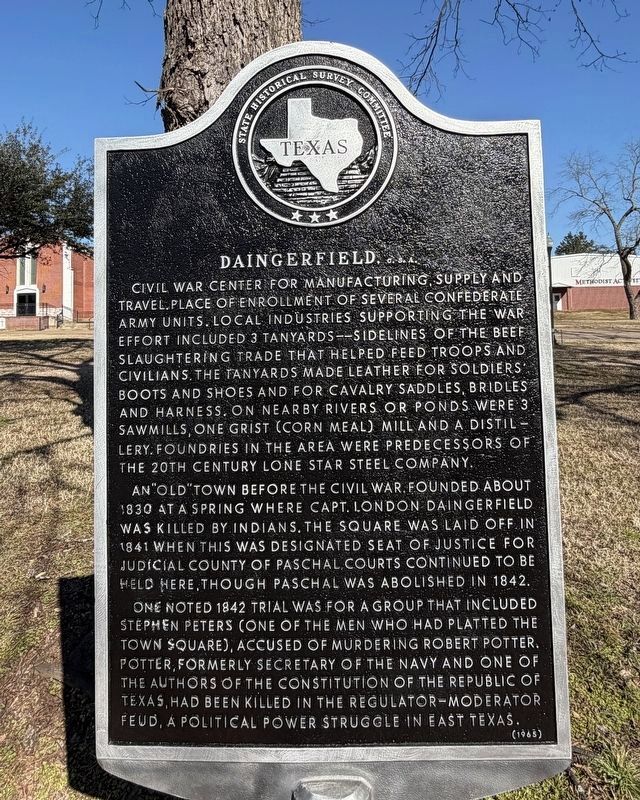 Daingerfield, <small>C. S. A.</small> Marker. Click for full size. Daingerfield, <small>C. S. A.</small> Marker image. Click for full size.