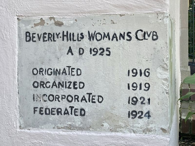 Beverly Hills Women's Club Cornerstone. Click for full size. Beverly Hills Women's Club Cornerstone image. Click for full size.